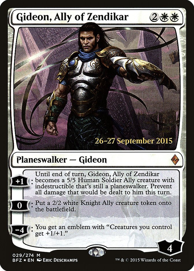 Gideon, Ally of Zendikar  [Battle for Zendikar Prerelease Promos] | Gaming Infinity