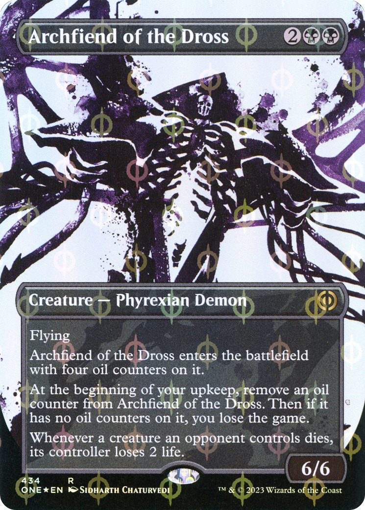 Archfiend of the Dross (Borderless Ichor Step-and-Compleat Foil) [Phyrexia: All Will Be One] | Gaming Infinity