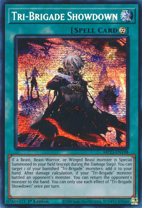 Tri-Brigade Showdown [MP23-EN198] Prismatic Secret Rare | Gaming Infinity