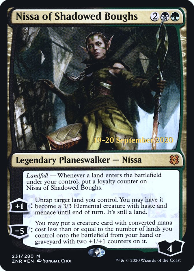 Nissa of Shadowed Boughs  [Zendikar Rising Prerelease Promos] | Gaming Infinity