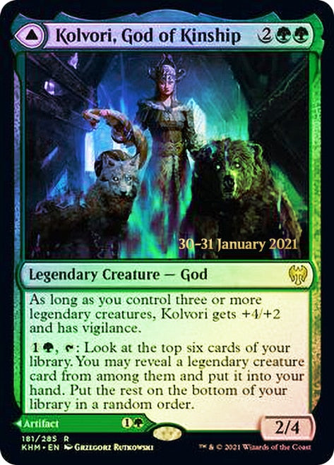 Kolvori, God of Kinship // The Ringhart Crest   [Kaldheim Prerelease Promos] | Gaming Infinity