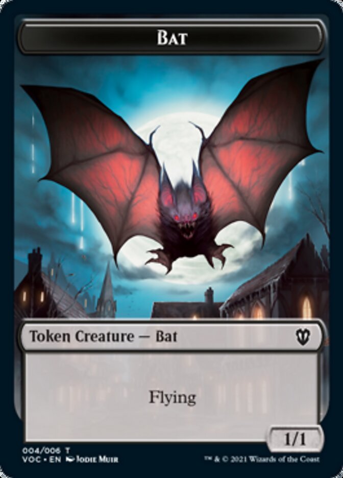 Blood // Bat Double-sided Token [Innistrad: Crimson Vow Commander Tokens] | Gaming Infinity